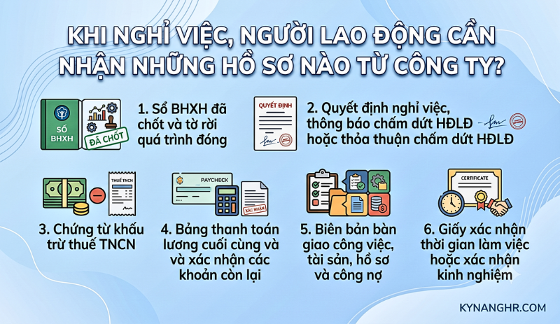Khi nghỉ việc, NLĐ cần nhận hồ sơ nào từ công ty